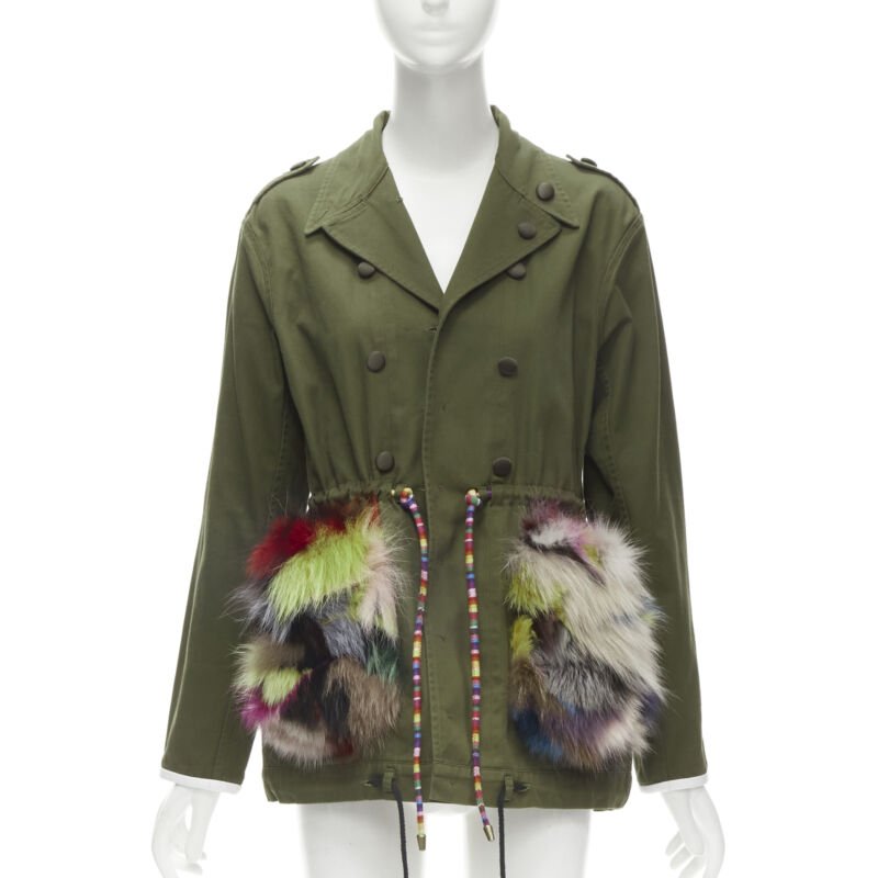 Harvey Faircloth Green Cotton Fur Jacket