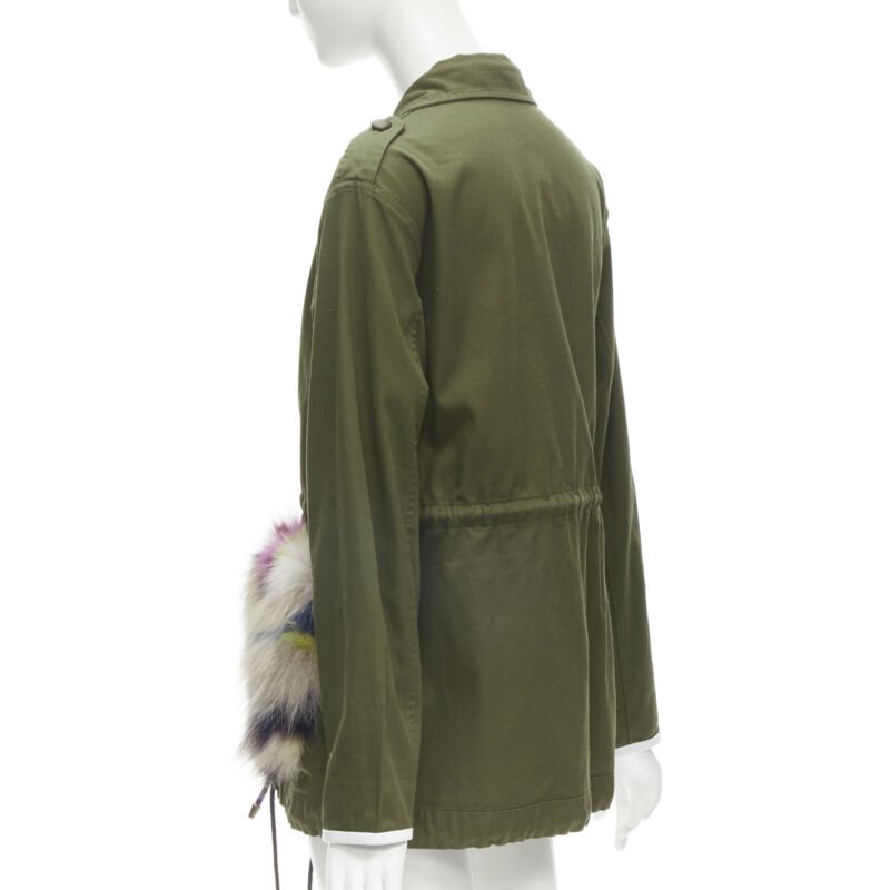Harvey Faircloth Green Cotton Fur Jacket - Detail 2