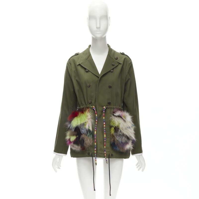 Harvey Faircloth Green Cotton Fur Jacket - Image 12