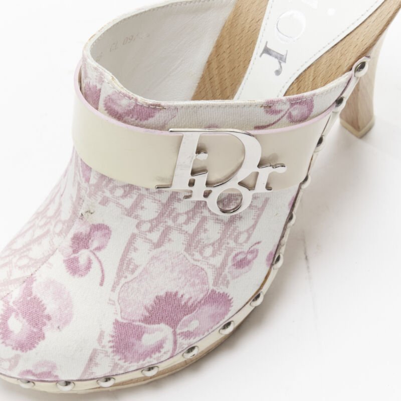 Christian Dior Monogram Wooden Clogs - Image 10