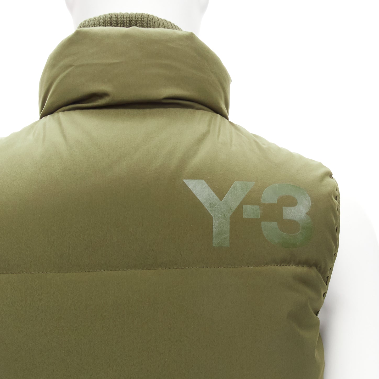 Y-3 Green Nylon Cropped Vest - Back view