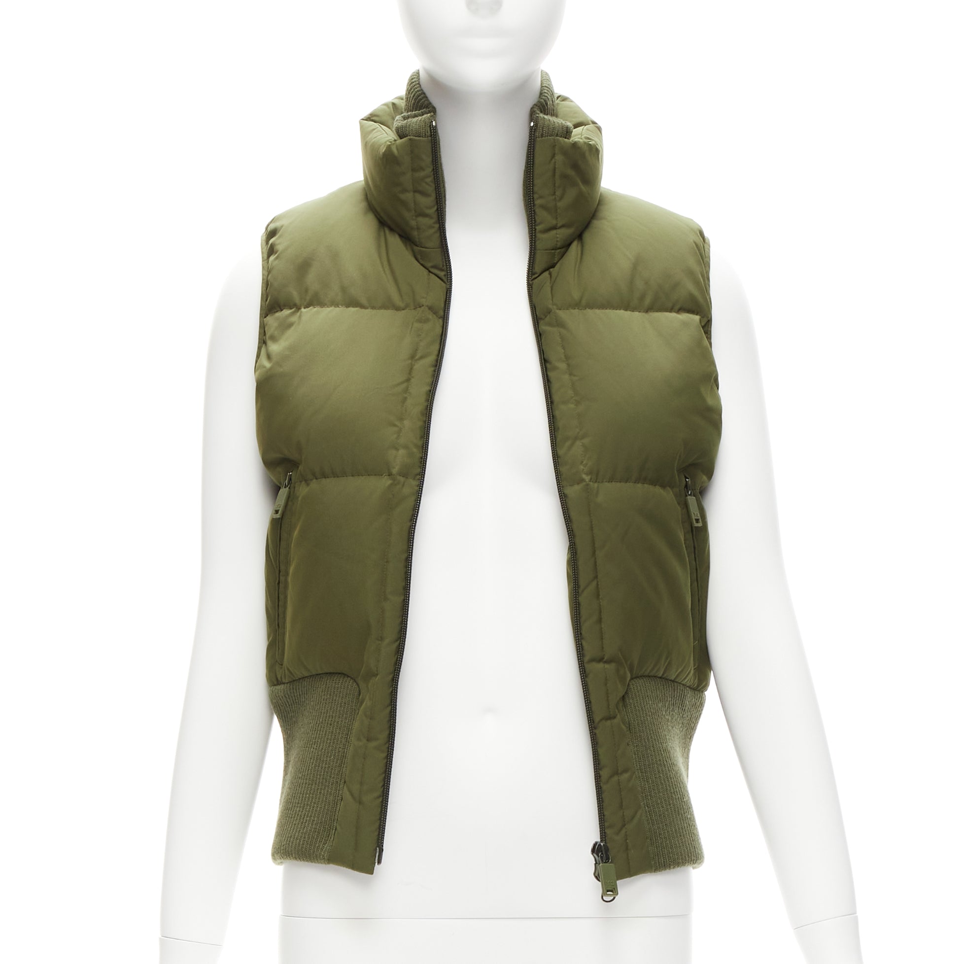 Y-3 Green Nylon Cropped Vest - Image 6
