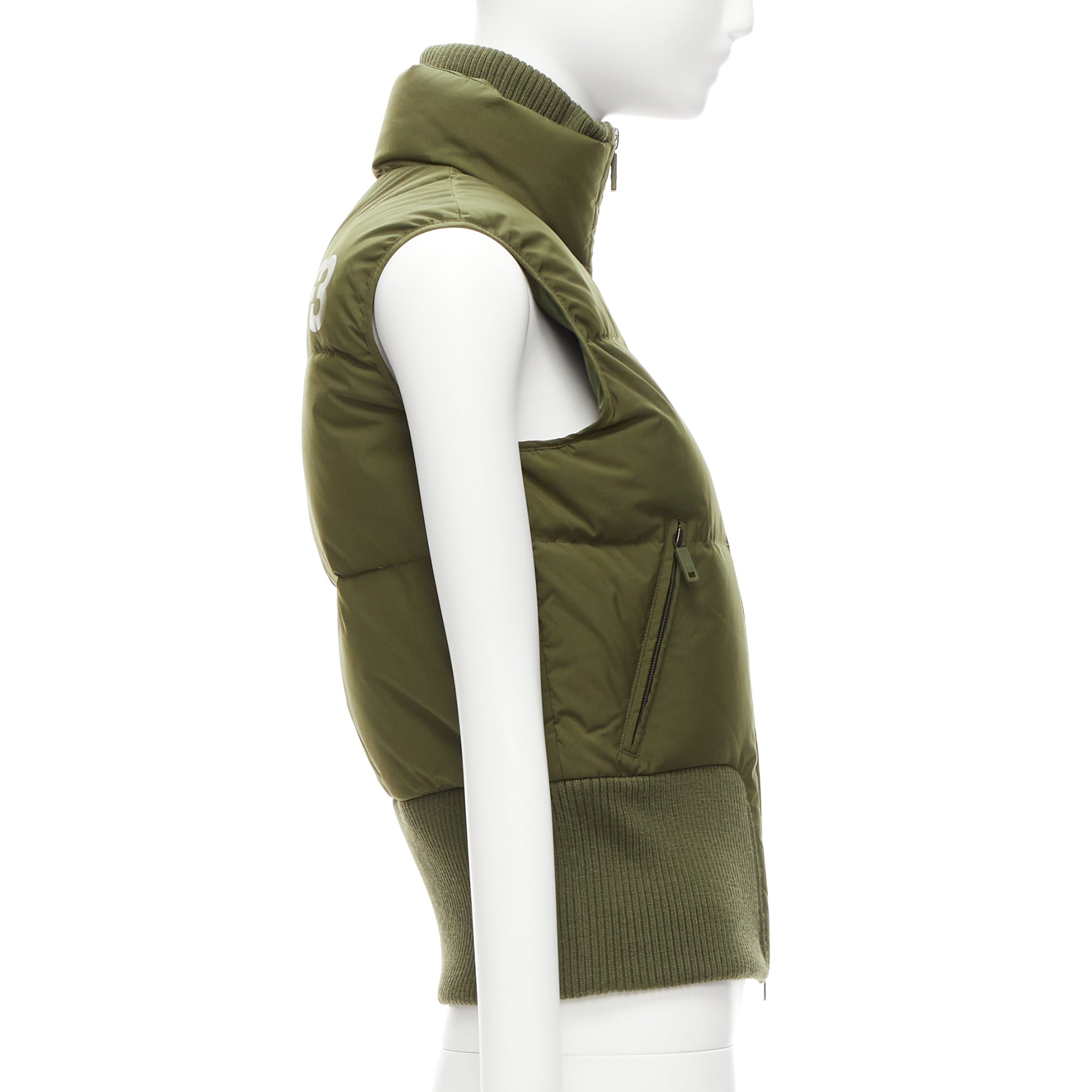 Y-3 Green Nylon Cropped Vest - Side view