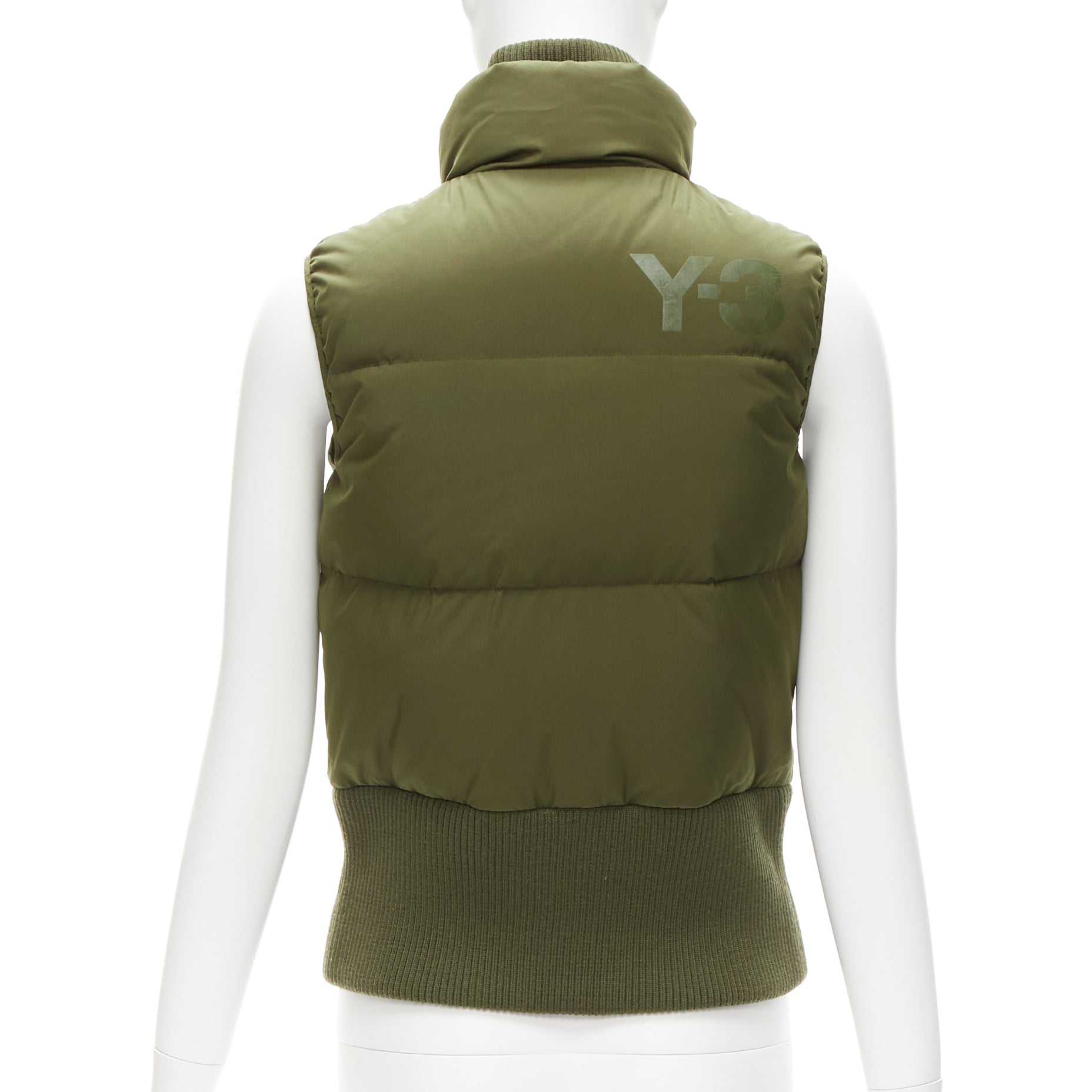 Y-3 Green Nylon Cropped Vest - Detail 1