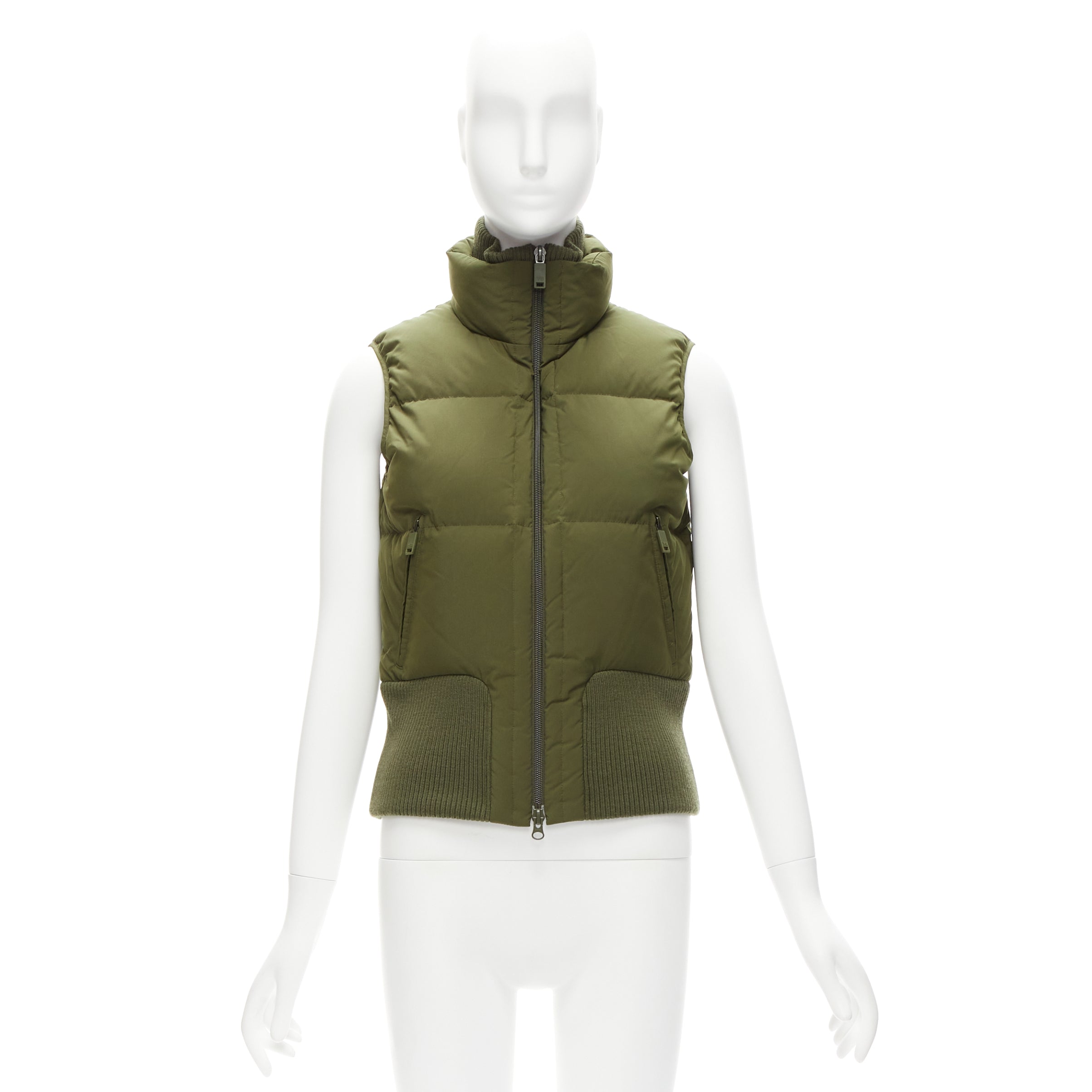 Y-3 Green Nylon Cropped Vest - Image 12