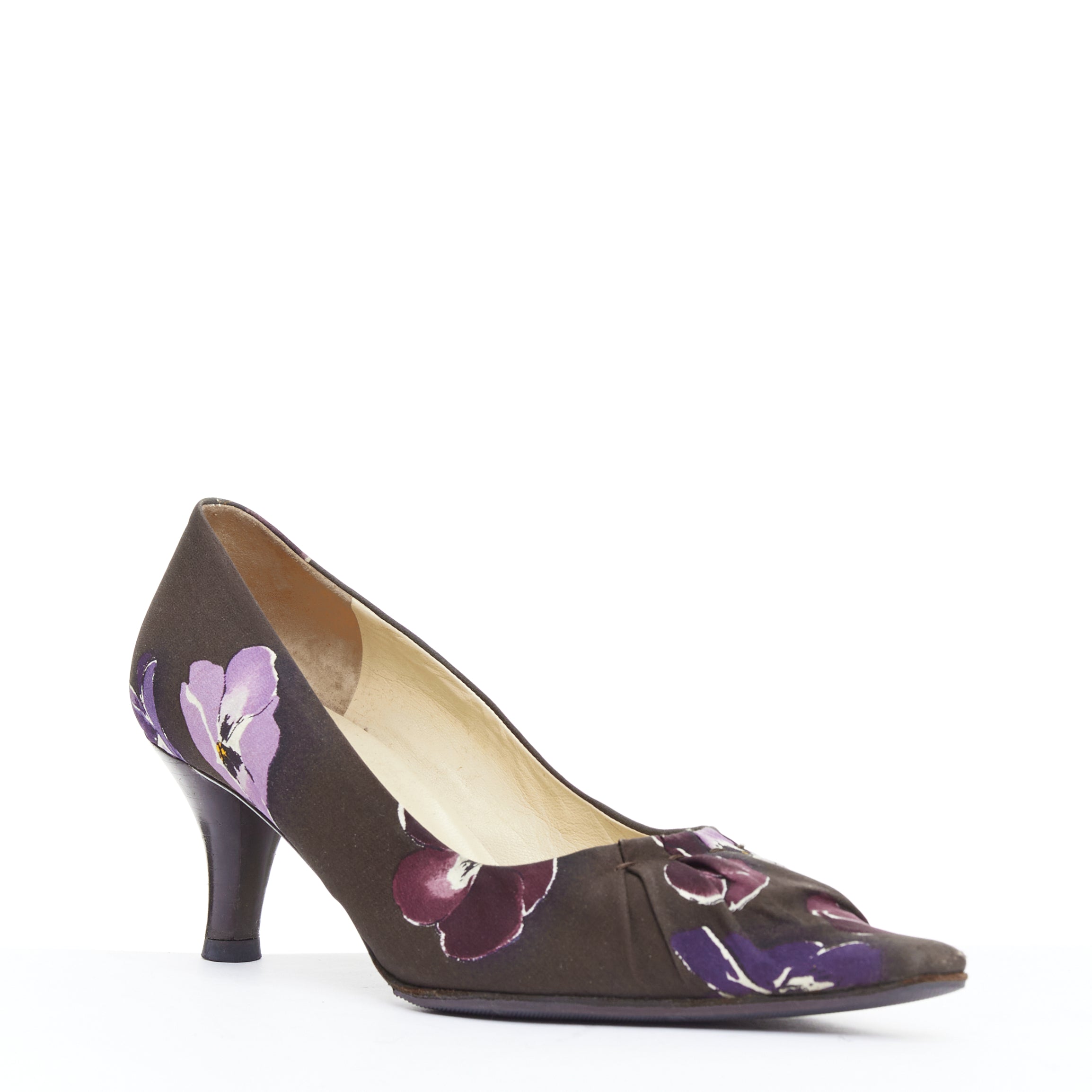 Prada Floral Kitten Pumps - Back view