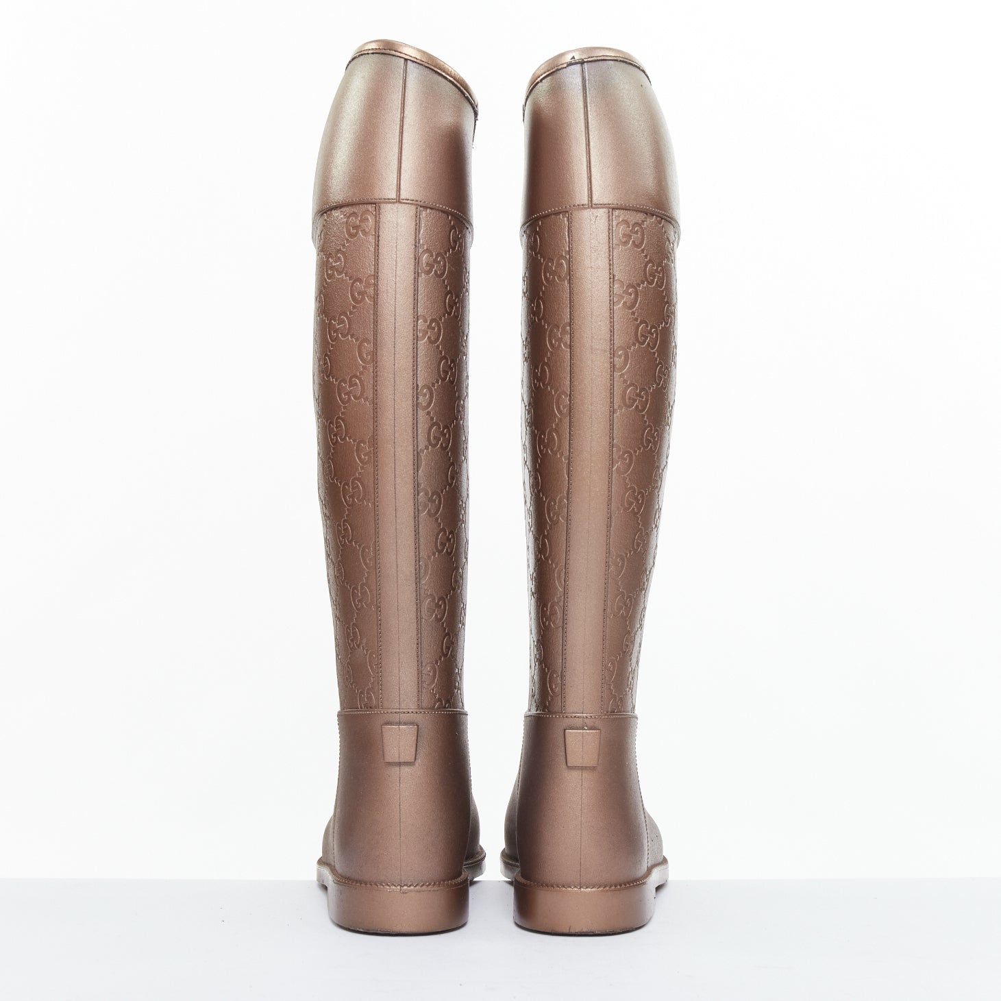 Gucci Crystal Heel Suede Boots - Side view