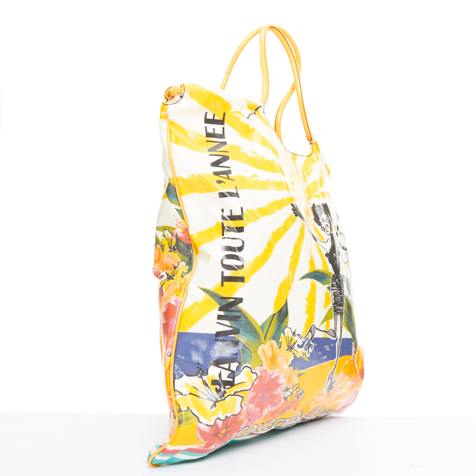 Lanvin Yellow Print Tote Bag - Image 6