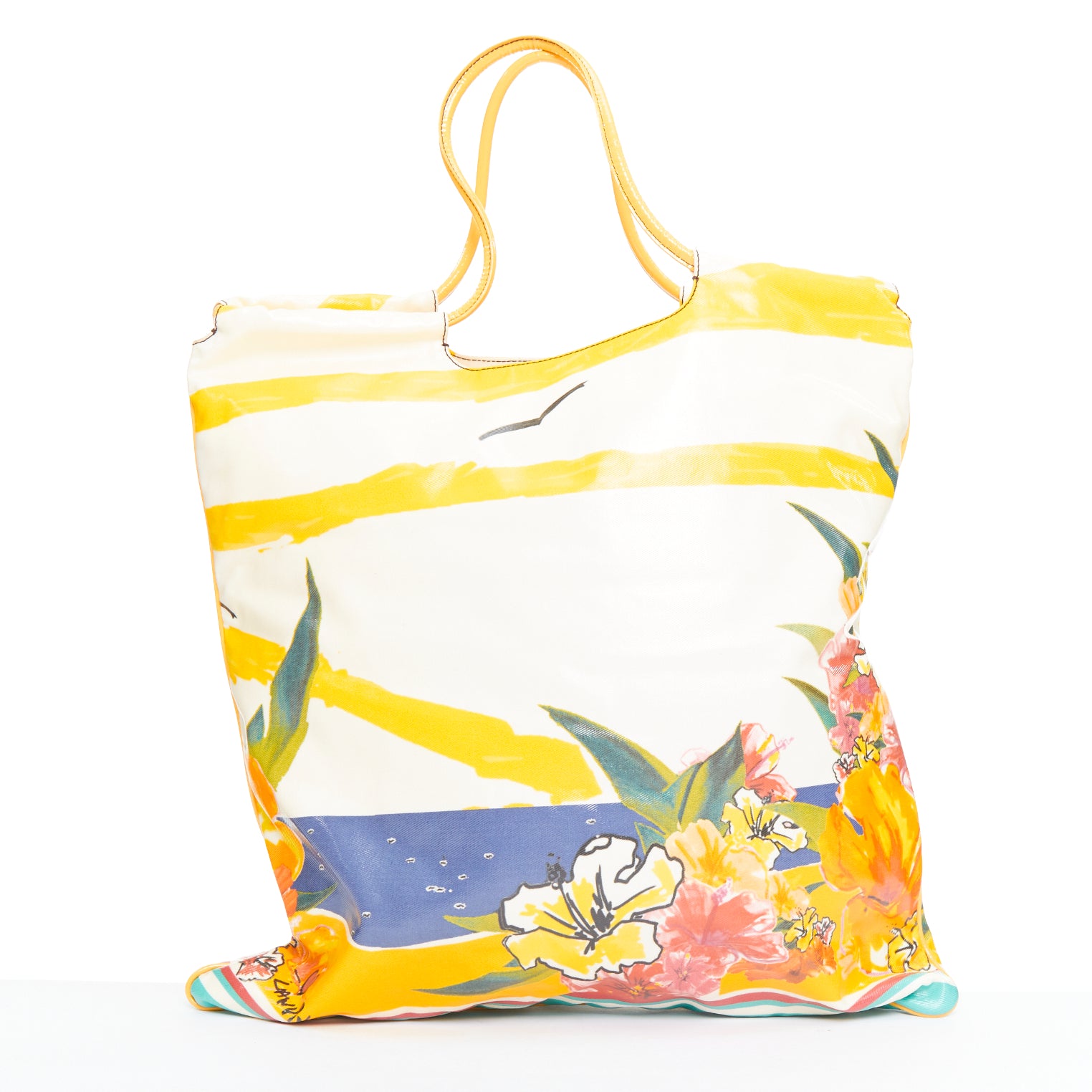 Lanvin Yellow Print Tote Bag - Side view