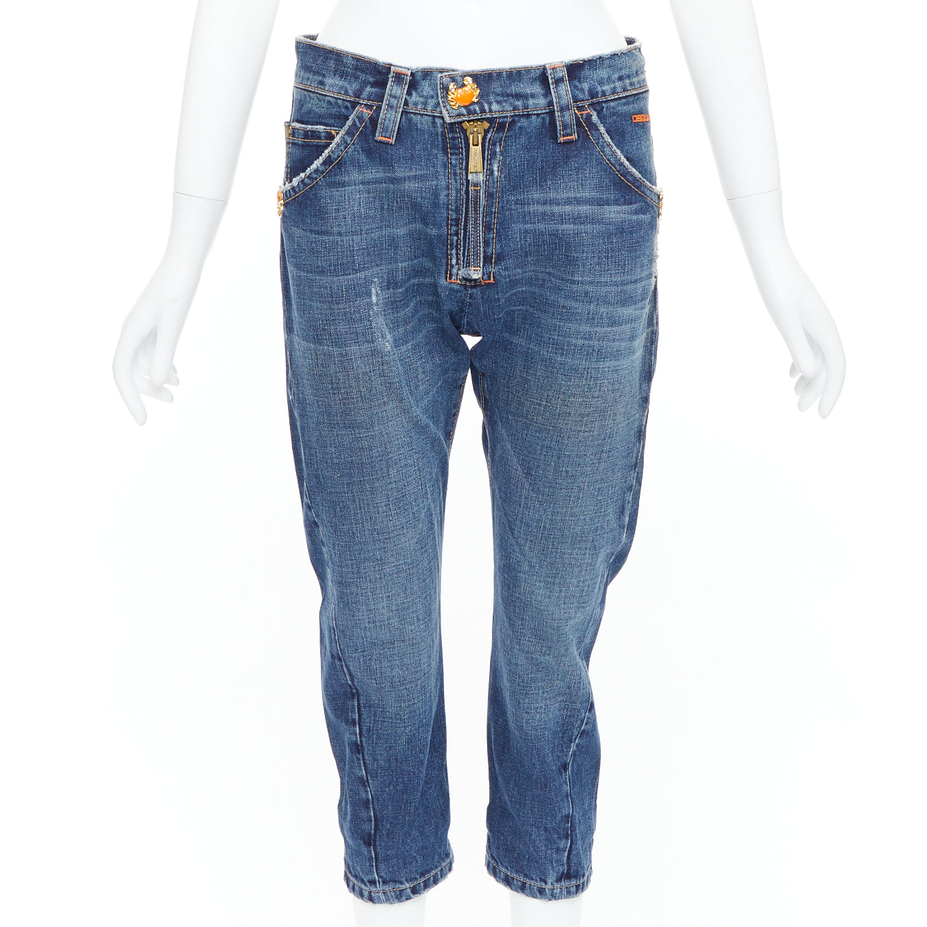 Dsquared2 Orange Cropped Jeans