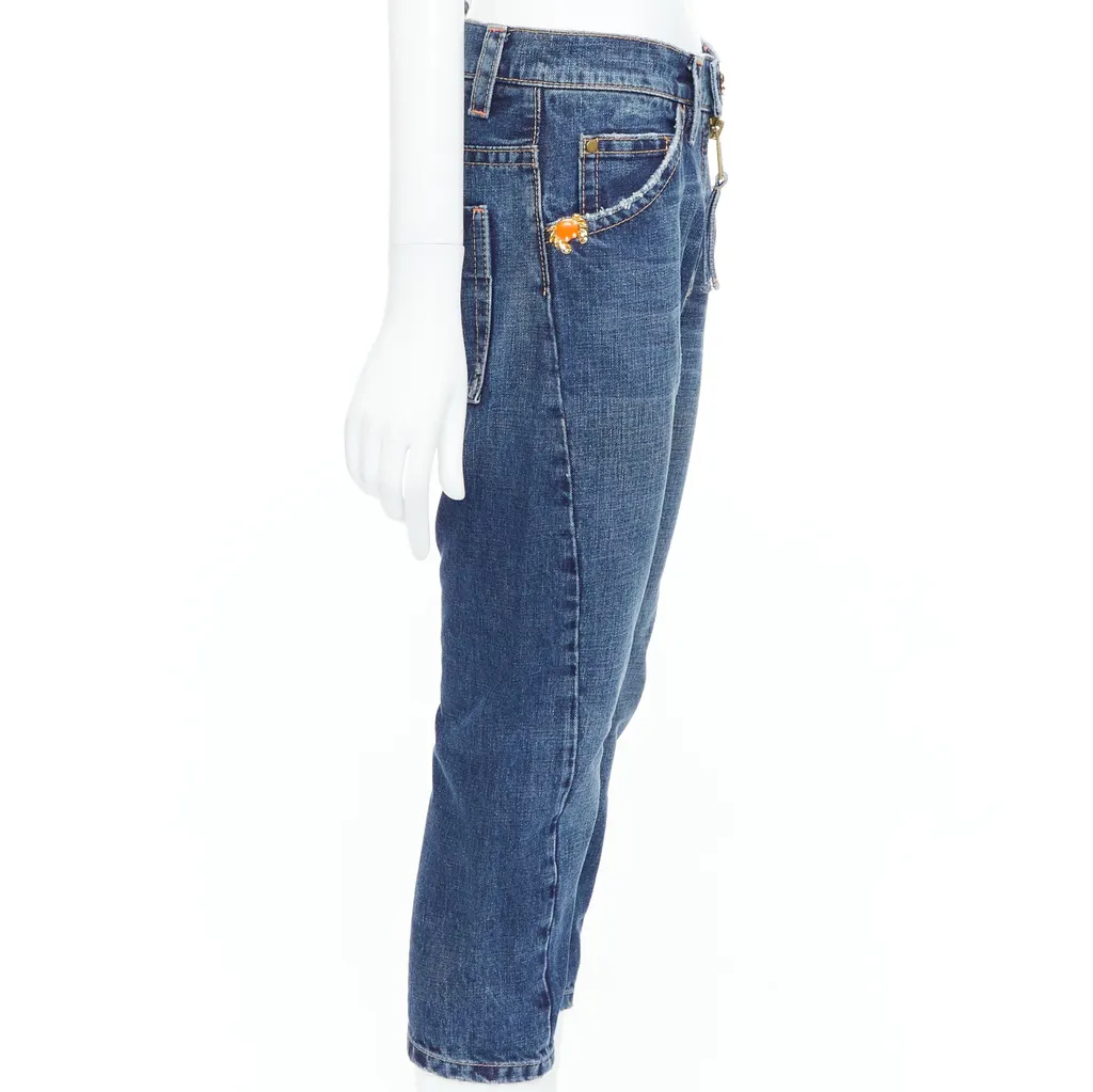 Dsquared2 Orange Cropped Jeans Blue Cotton Very good - Model View