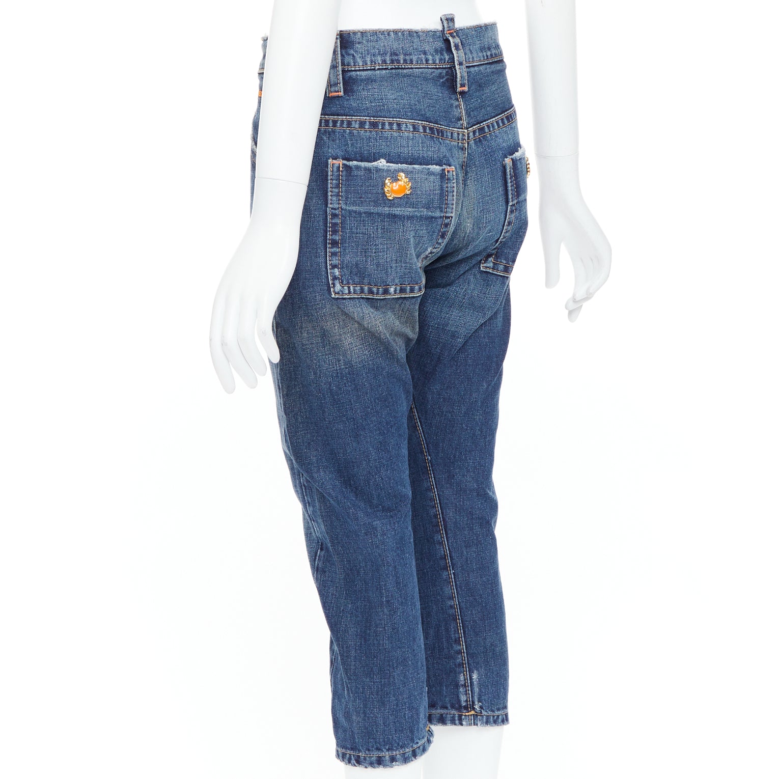 Dsquared2 Orange Cropped Jeans - Detail 1