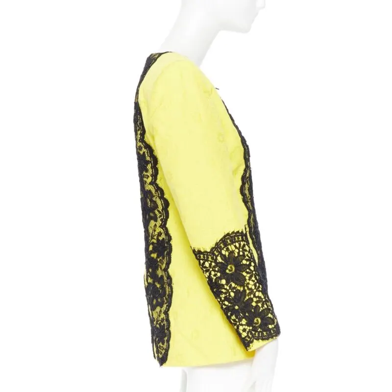 Christian Lacroix Floral Jacquard Jacket Yellow Cotton Very good - Box View