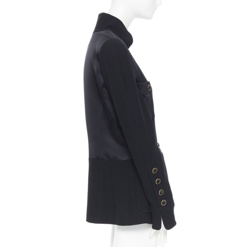 Chanel Black Silk Satin Jacket - 4