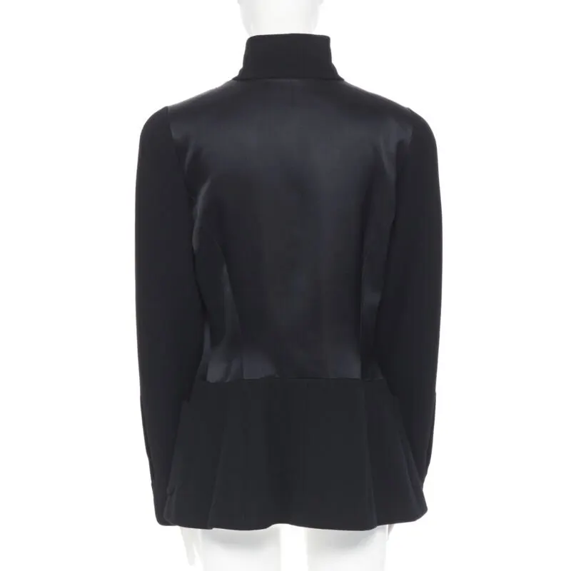 Chanel Black Silk Satin Jacket Black Polyester Very good - Box View