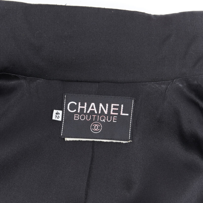 Chanel Black Silk Satin Jacket - Image 12
