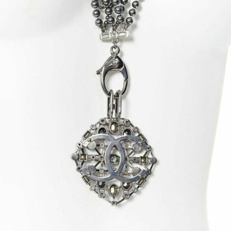 Chanel Triple Pearl Necklace - Side view