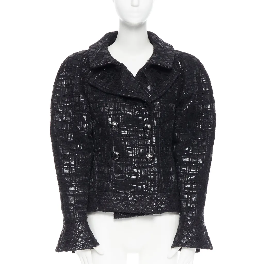 Chanel Cyber Tweed Jacket Black Tweed Never worn - Front View