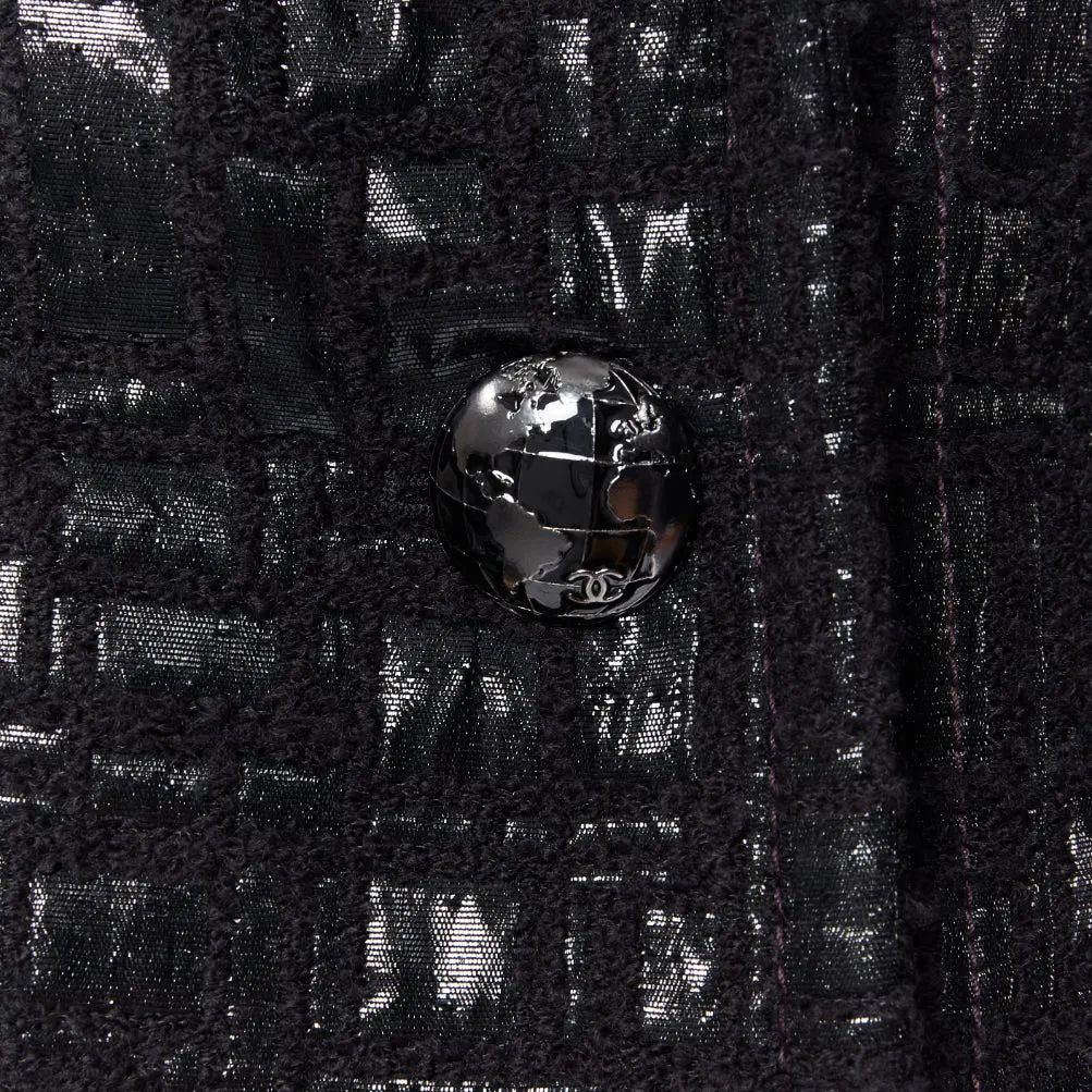 Chanel Cyber Tweed Jacket Black Tweed Never worn - Back View