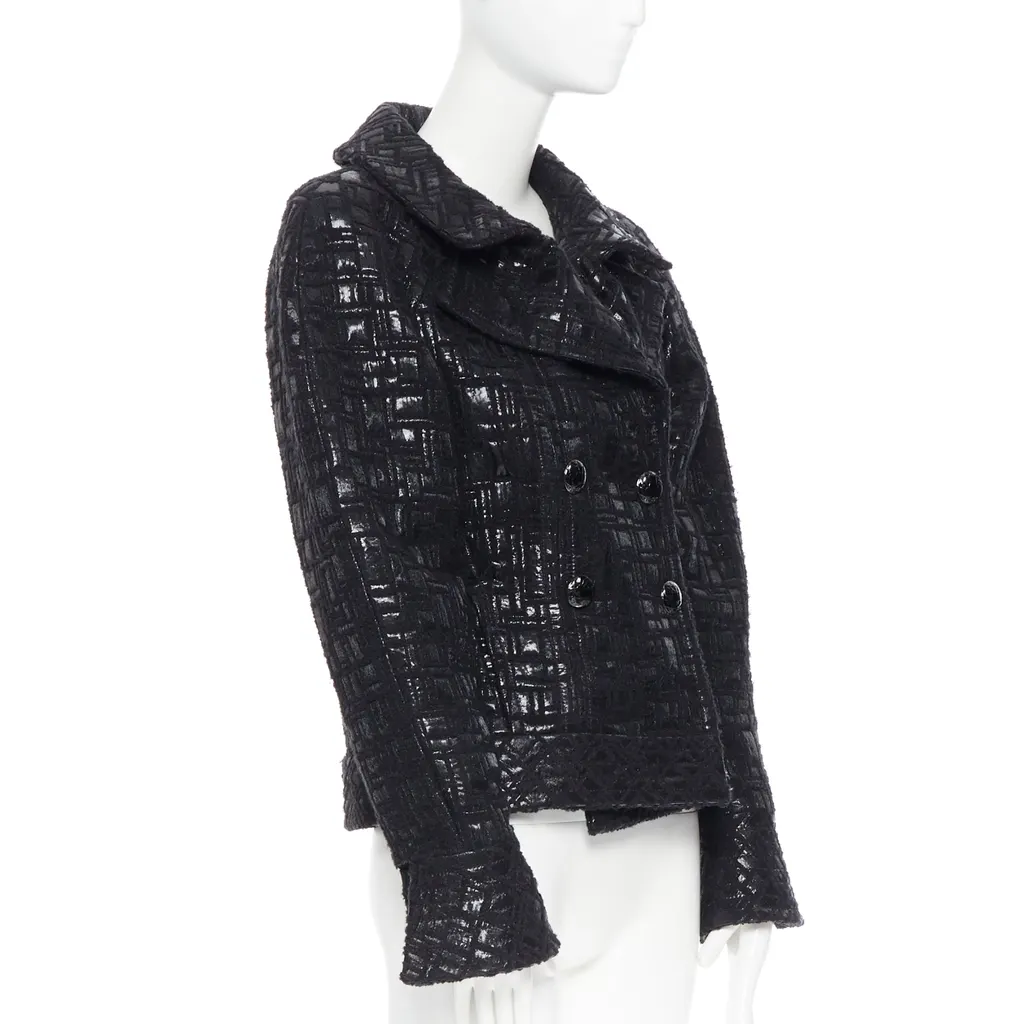 Chanel Cyber Tweed Jacket Black Tweed Never worn - Inside View