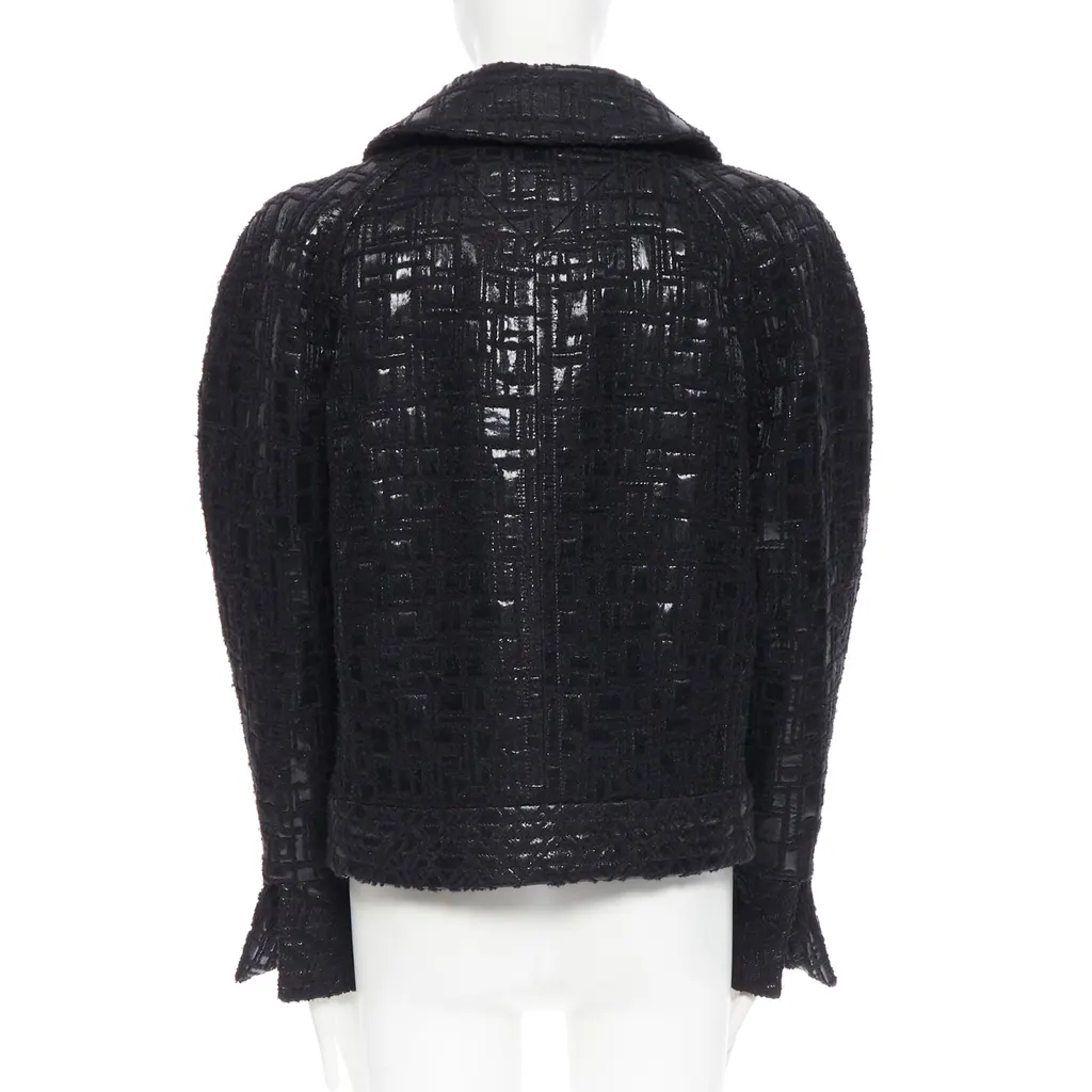 Chanel Cyber Tweed Jacket Black Tweed Never worn - Box View