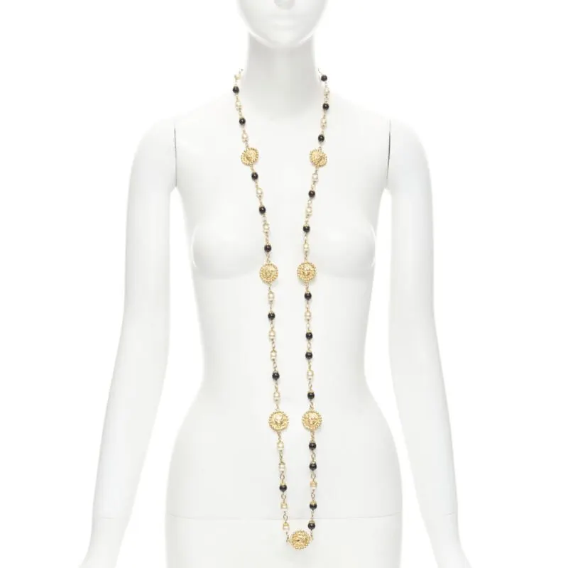 Chanel Lion Head Necklace Gold Metal Very good - Back View