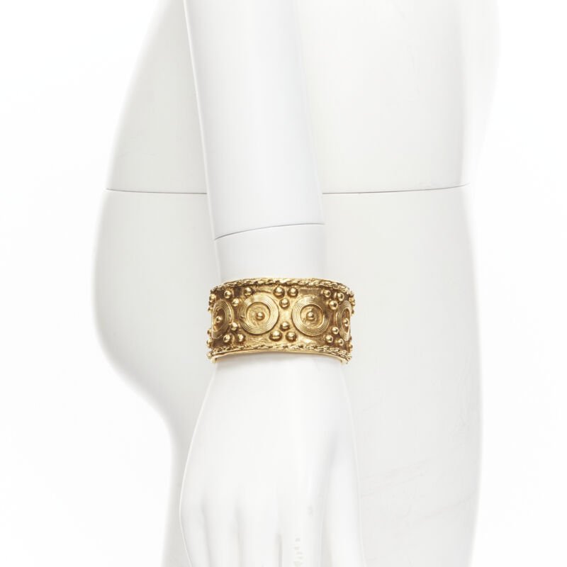 Chanel Etruscan Ornate Gold Cuff