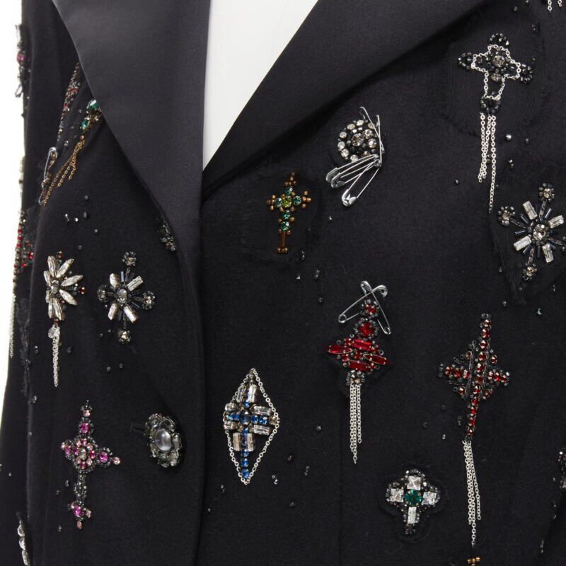 Chanel Black Punk Cashmere Coat - Back view