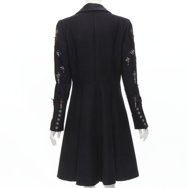 Chanel Black Punk Cashmere Coat - Side view