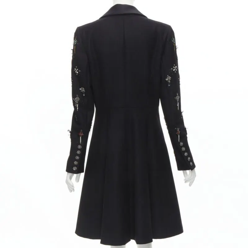 Chanel Black Punk Cashmere Coat Black Wool Never worn - Box View