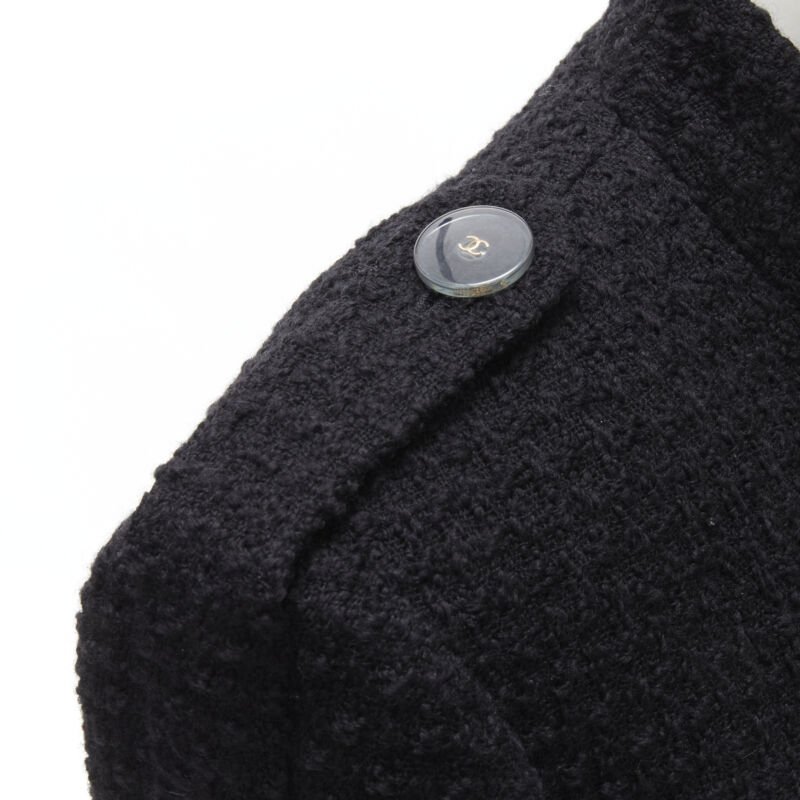 Chanel Black Tweed Belted Coat - Image 11