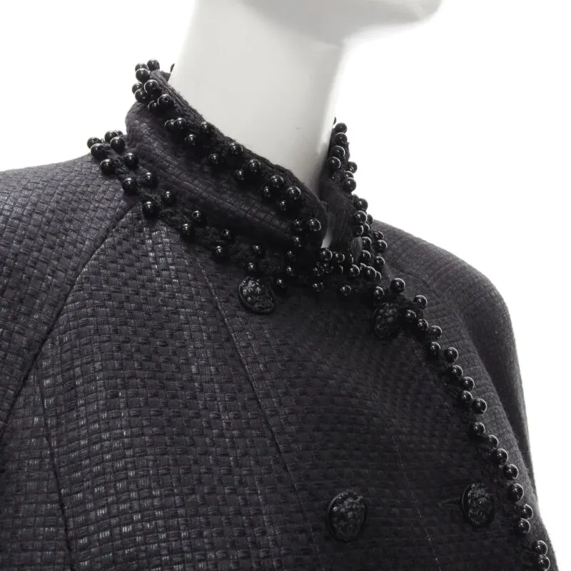 Chanel Lacquered Tweed Lion Jacket Black Polyester Never worn - Back View