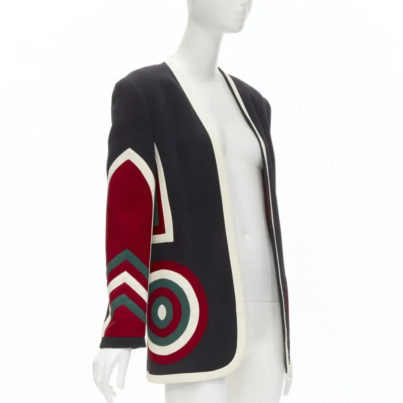 Moschino Star Bullseye Blazer Black Polyester Never worn - Front View