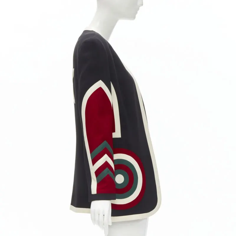 Moschino Star Bullseye Blazer Black Polyester Never worn - Model View