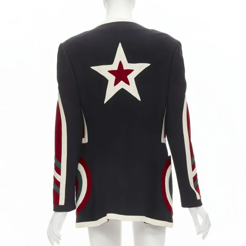 Moschino Star Bullseye Blazer Black Polyester Never worn - Box View