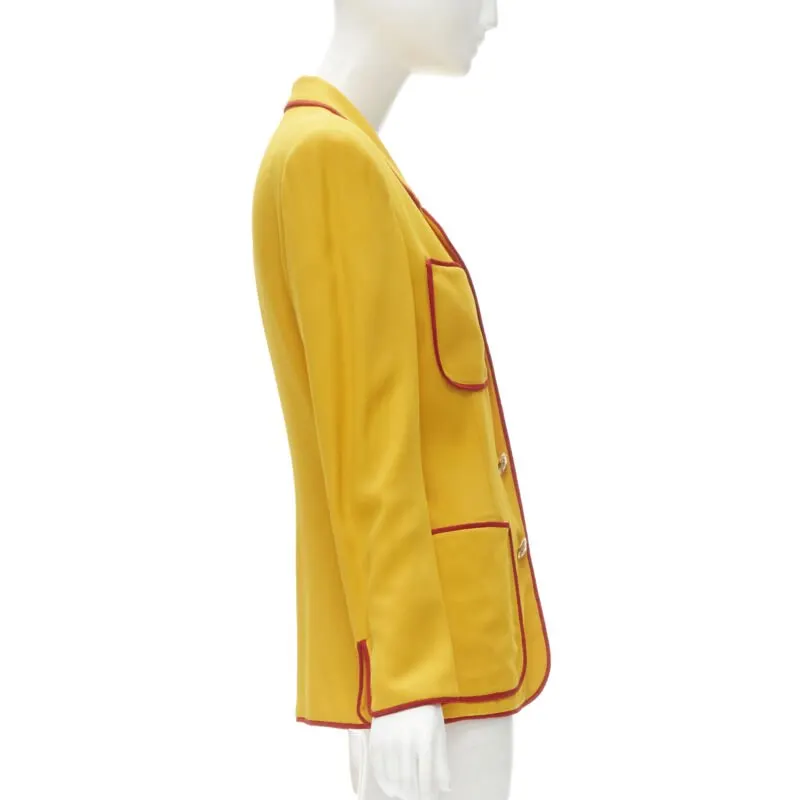 Moschino Yellow Trim Blazer Yellow Polyester Never worn - Box View