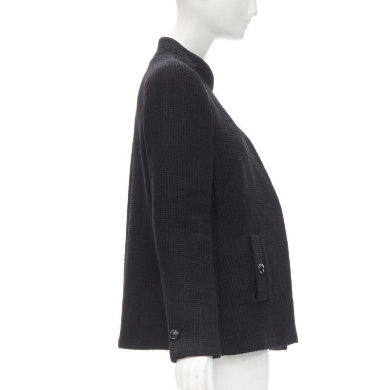 Chanel Black Lattice Wrap Jacket - Side view