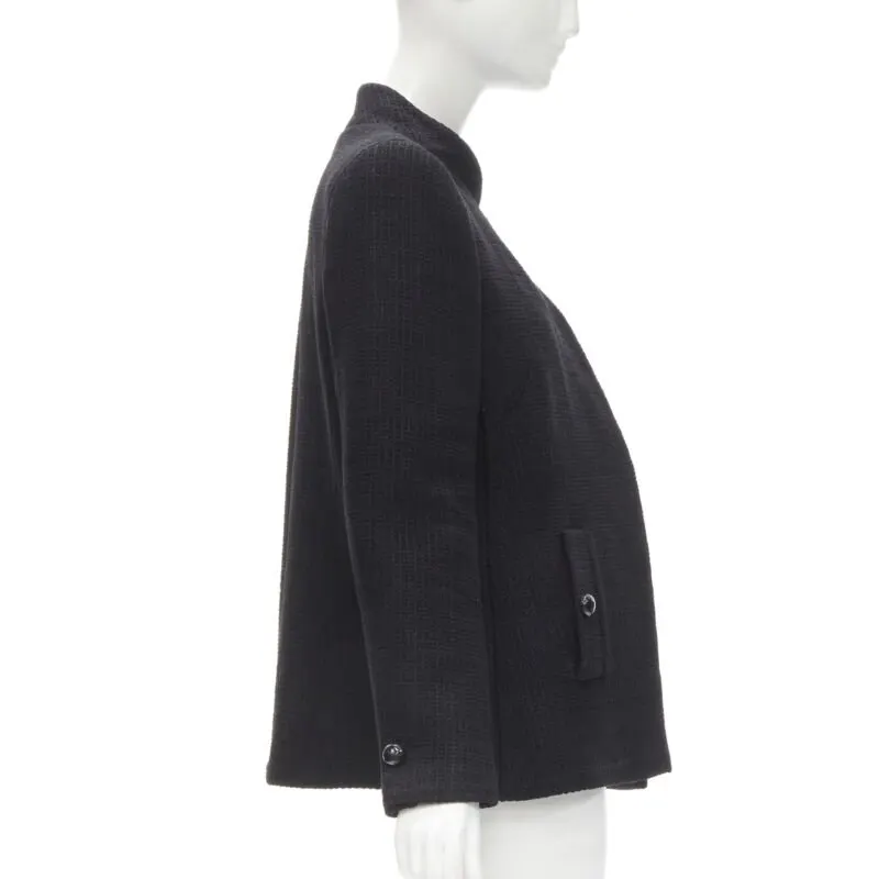 Chanel Black Lattice Wrap Jacket Black Cotton Never worn - Box View