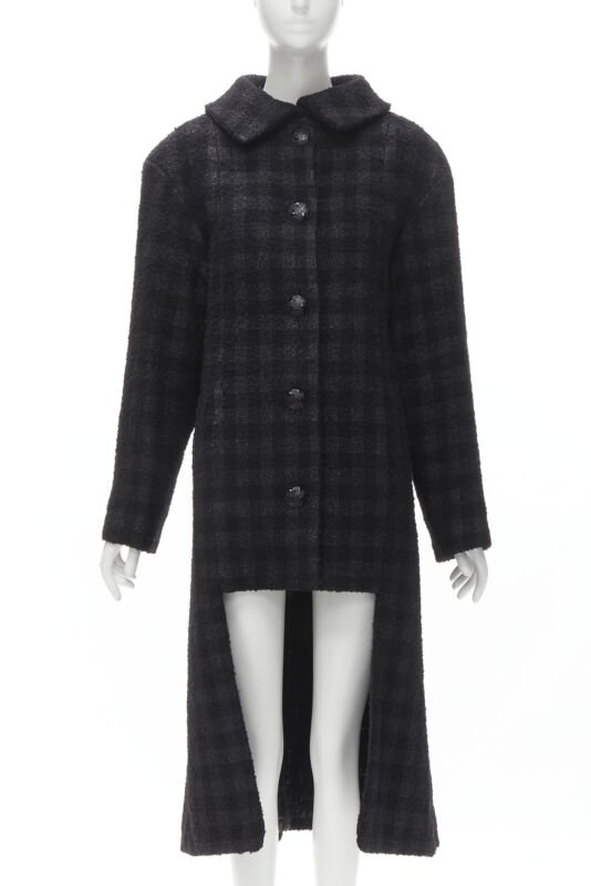 Chanel Black Lurex Tweed Coat