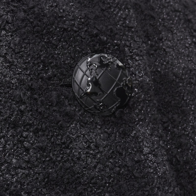 Chanel Black Lurex Tweed Coat - Back view