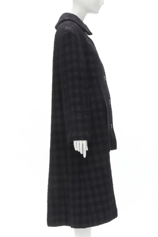 Chanel Black Lurex Tweed Coat Black Wool Never worn - Box View