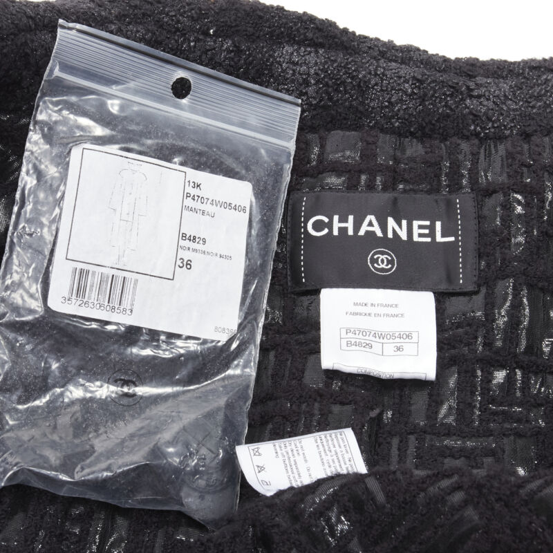 Chanel Black Lurex Tweed Coat - Image 14