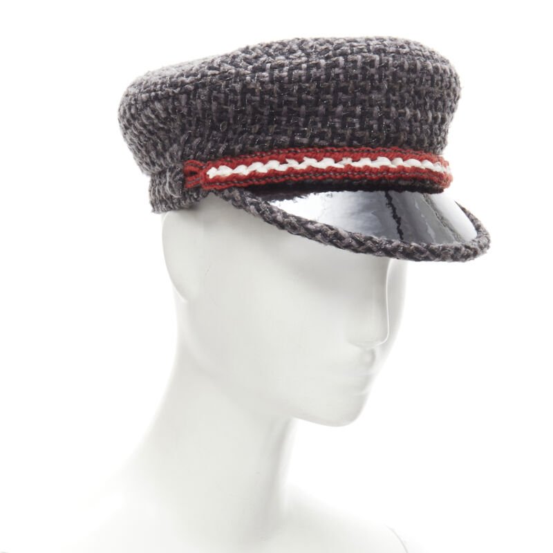 Chanel Grey Tweed Sailor Hat