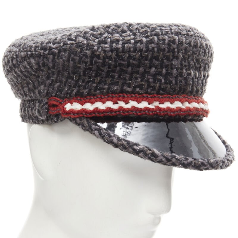 Chanel Grey Tweed Sailor Hat - Detail 1