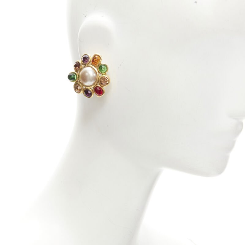 Chanel Gripoix Gold Earrings - Back view