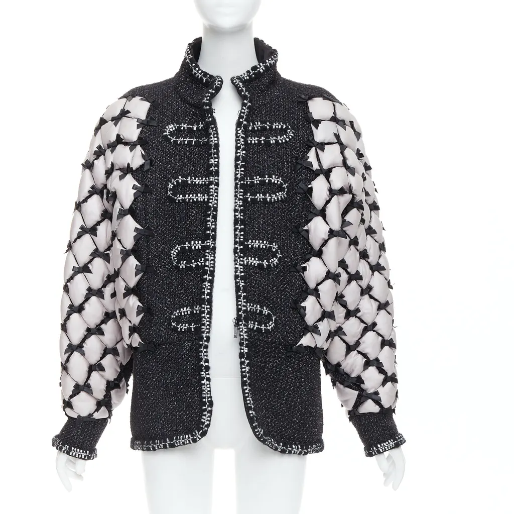 Chanel Quilted Trompe Jacket Black Polyamide Never worn - Inside View