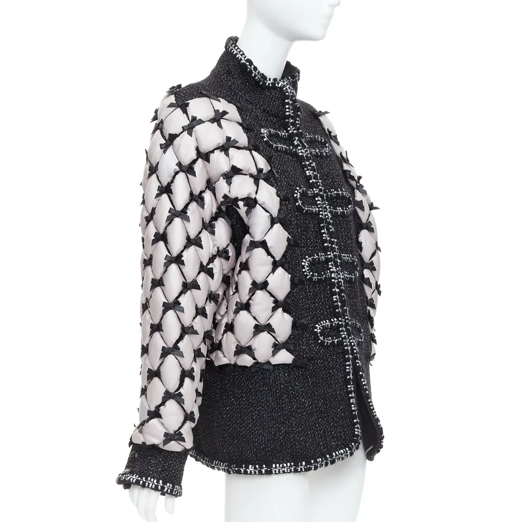 Chanel Quilted Trompe Jacket Black Polyamide Never worn - Model View