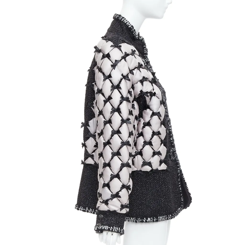 Chanel Quilted Trompe Jacket Black Polyamide Never worn - Box View