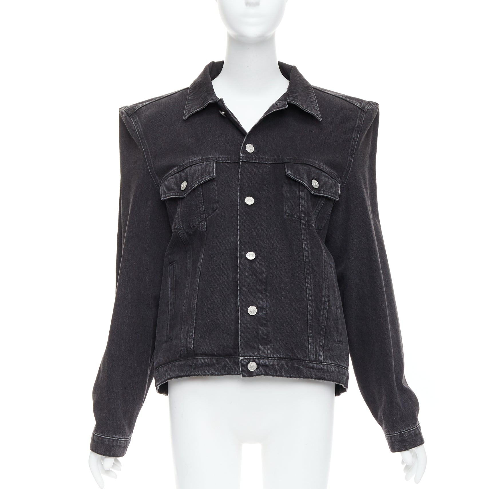 Balenciaga Grey Washed Denim Jacket