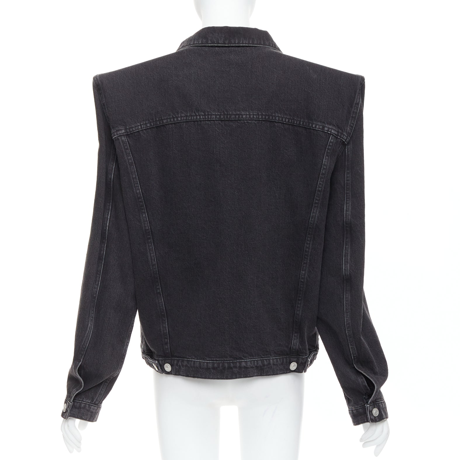 Balenciaga Grey Washed Denim Jacket - Detail 1